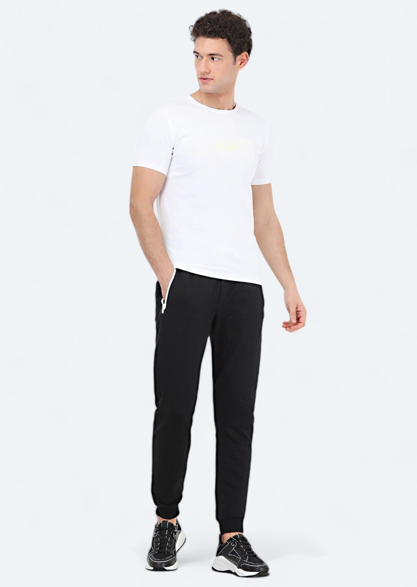 White Printed Crew Neck 100% Cotton T-Shirt - 2